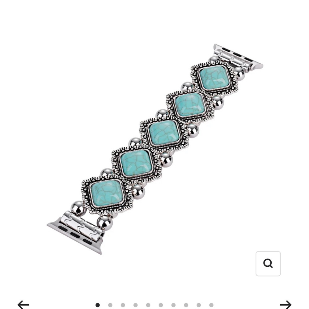 Silver and Turquoise Women's Watch Band